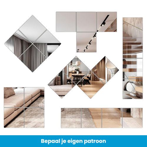 plakspiegels vierkant patronen