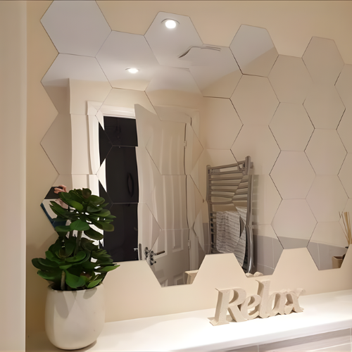 plakspiegeltjes hexagon vorm