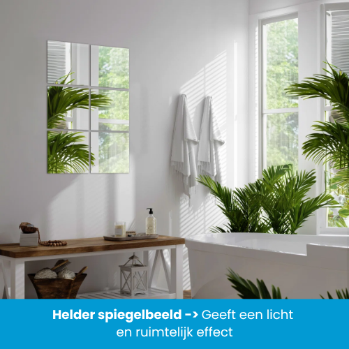 Plakspiegel 20x20 cm – Vierkante plakspiegel - Afbeelding 3