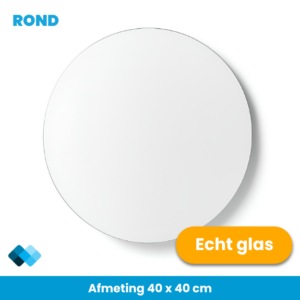 Grote ronde plakspiegel 40 cm van echt glas