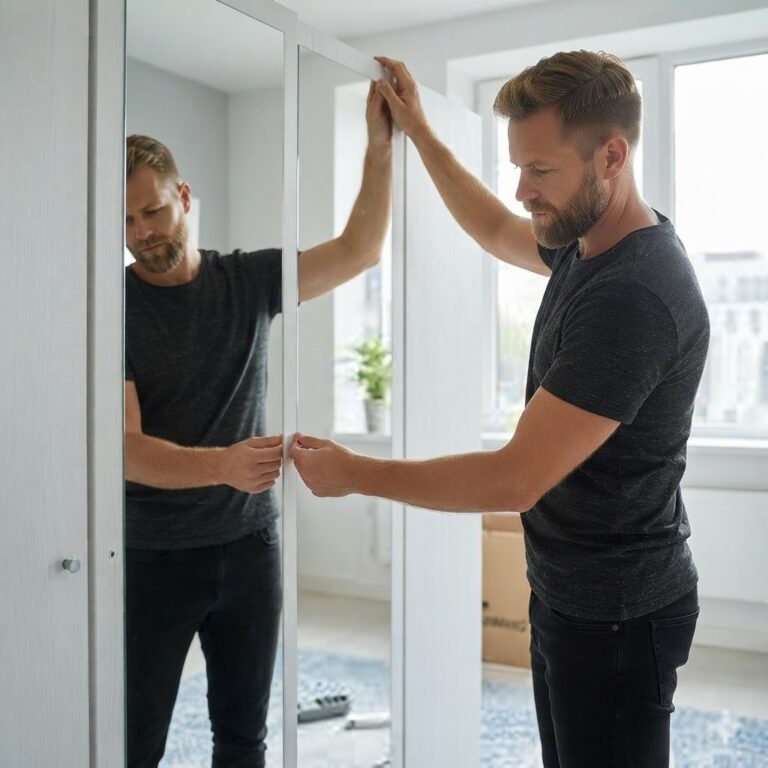 Plakspiegel voor kastdeur